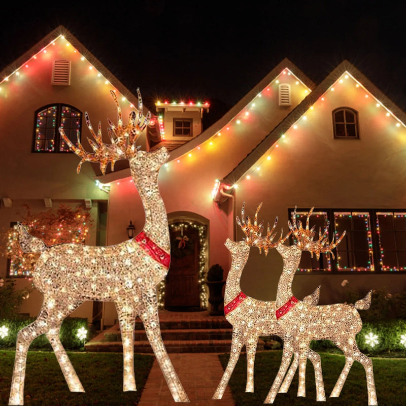 Iluminado Natal Trenó de veado