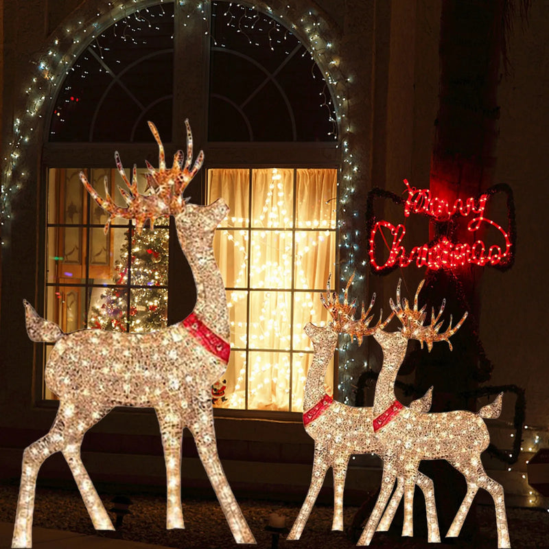 Iluminado Natal Trenó de veado