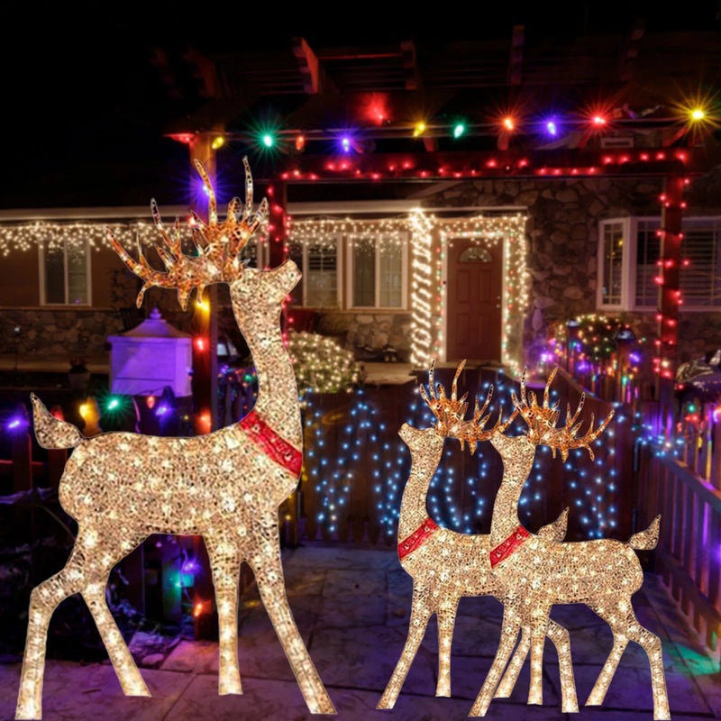 Iluminado Natal Trenó de veado