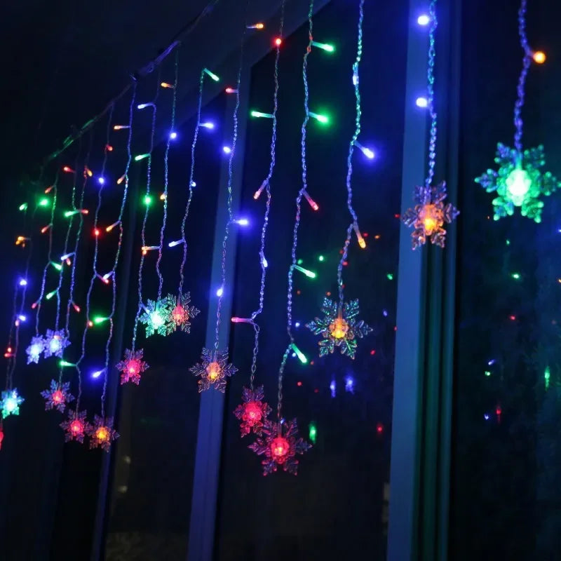 Guirlandas de floco de neve para cortinas de janela